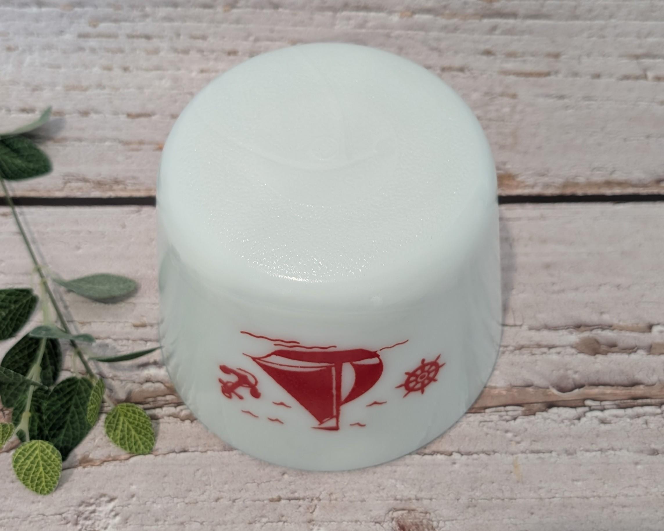 Vintage Mckee Glass Red Sailboats Canister Grease Jar - Etsy