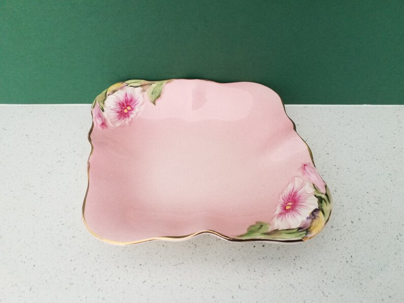 Vintage Royal Winton England Pink Petunia Serving Plate