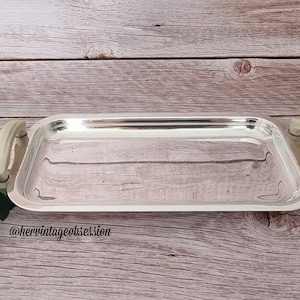 Vintage EPNS Silver Serving Tray with Cream Bakelite Handles