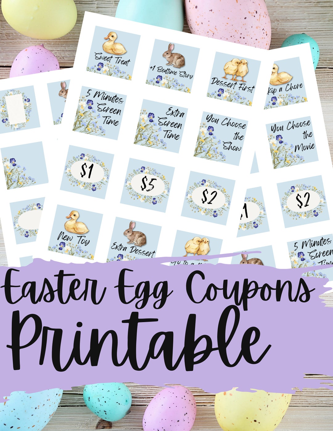 Printable Easter Egg Coupons, Easter Egg Filler Instant Download - Etsy