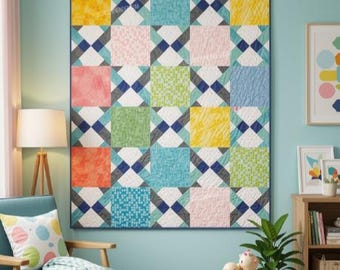 Double disappearing nine patch block - 1 block 4 quilts pattern bundle