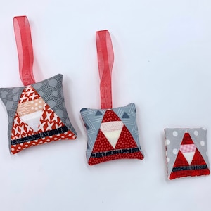 Quilted Christmas ornaments in 3 sizes - pdf foundation paper piecing template