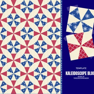 Kaleidoscope quilt block and colouring page image 2