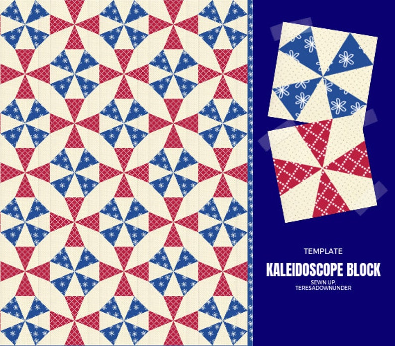 Kaleidoscope quilt block and colouring page image 2