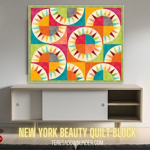 Simple New York beauty quilt block template image 9