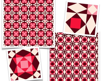 Storm at sea quilt block templates - simple and double