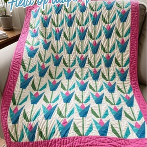Quiltpatroon met tulpenveld