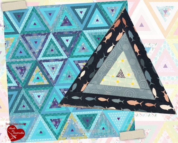 log cabin triangle quilt pattern