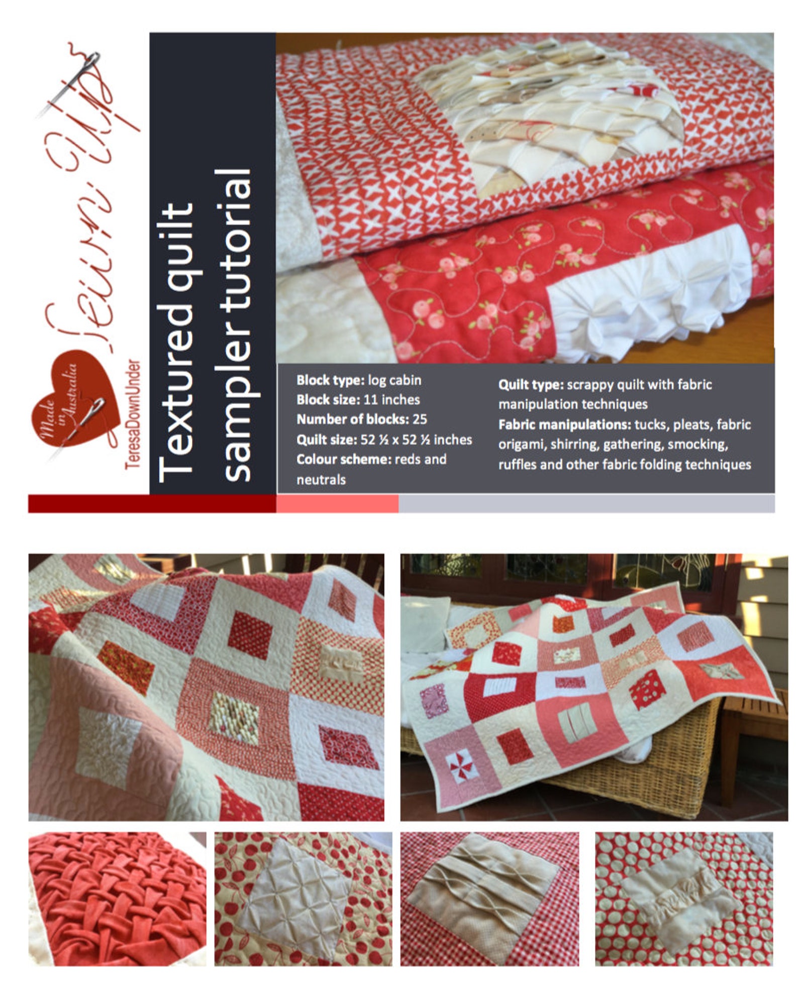 Textured Quilt Sampler Quilt Pattern: Textured Quilt - PDF Download - Etsy