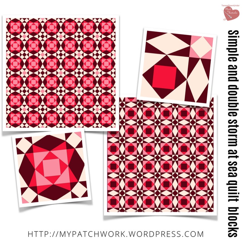 Download Storm at sea quilt block templates simple and double | Etsy