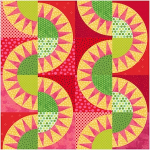 Simple New York beauty quilt block template image 8