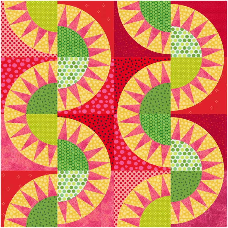 Simple New York beauty quilt block template image 8