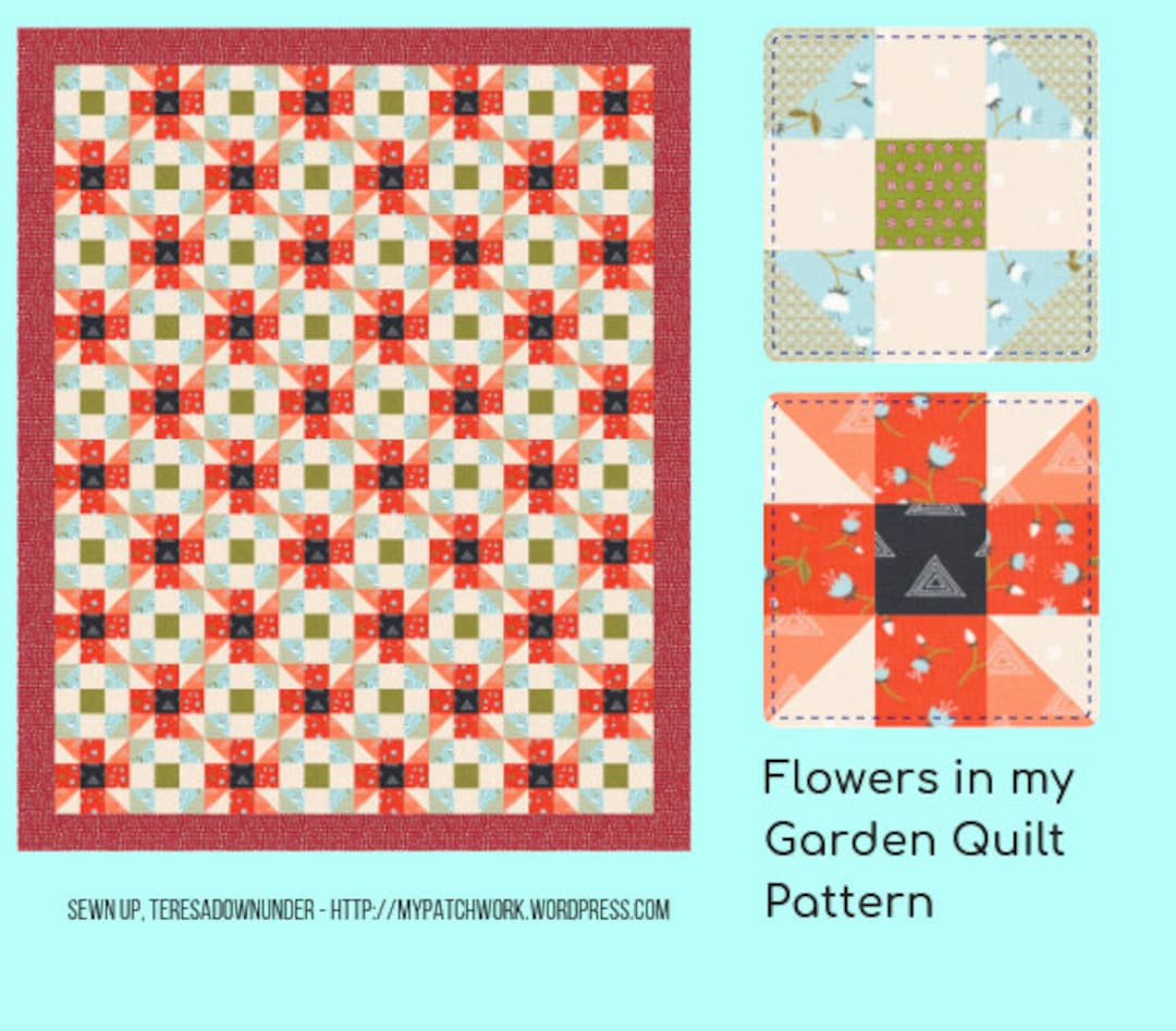 Flowers in My Garden Quilt Pattern PDF Download Etsy