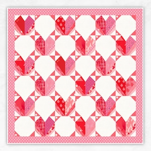 Strippy hearts quilt pattern