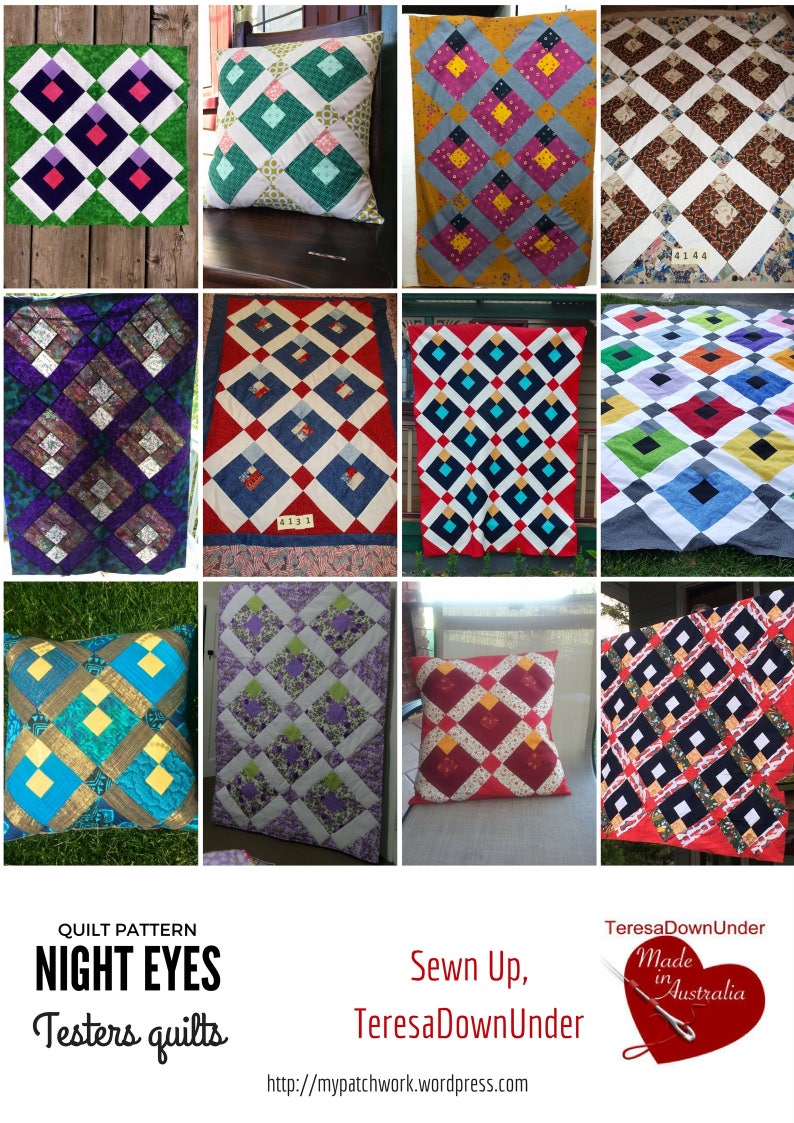 Quilt pattern: Night eyes 4 sizes image 4