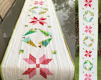 Jolly Holly table runner pattern and video tutorials