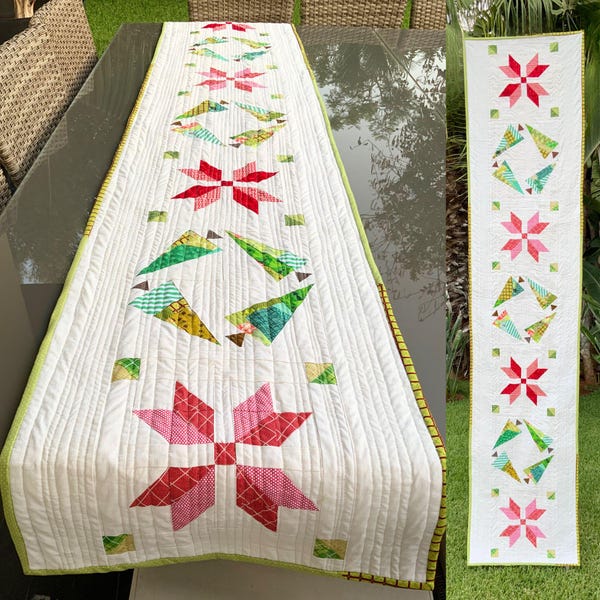 Jolly Holly table runner pattern and video tutorials