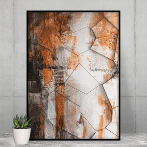 Orange Stone Wall Poster | Abstract Wall Art | Digital Wall Decor