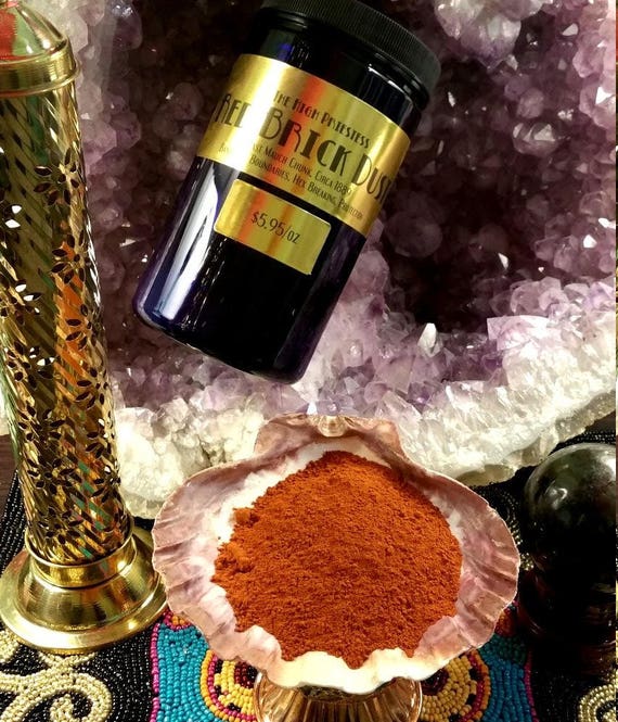 Red Brick Dust (VooDoo Reddening) Hand-pulverized, Natural Red Clay, Antique Circa 1889.