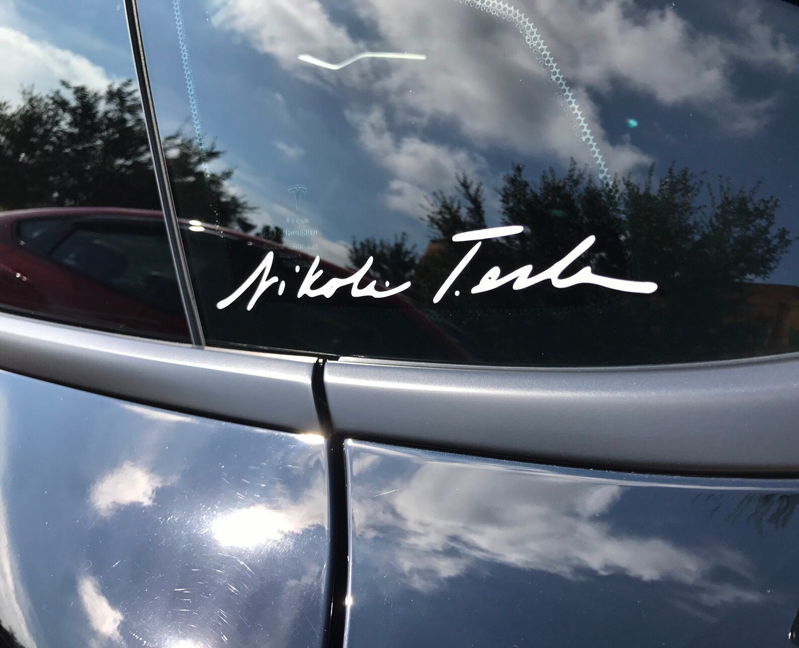 Tesla Window Decal Nikola Tesla Signature Edition Etsy