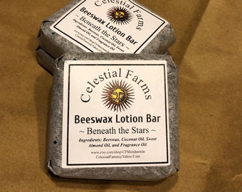 Natural Bees Wax Lotion Bar - Beneath the Stars - Beeswax Moisturizer