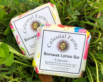Natural Bees Wax Lotion Bar - Unicorn - Beeswax Moisturizer