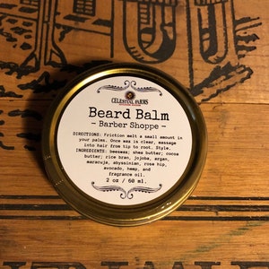 Beeswax Beard Balm - Natural, Barber Shoppe Scent, Bees Wax