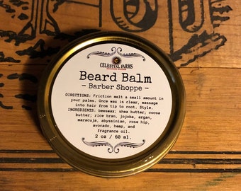 Beeswax Beard Balm - Natural, Barber Shoppe Scent, Bees Wax