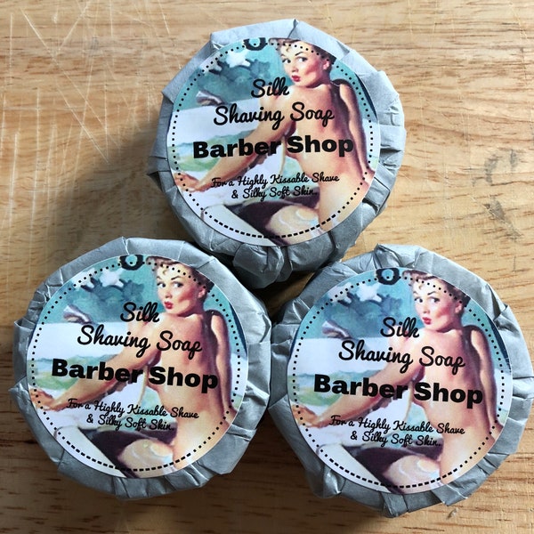 Shaving Soap - Barbershop , Wet Shave, Cold Process Soap, Shave Soap Bar, Raw Silk