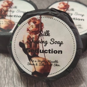 Shaving Soap - Seduction, Wet Shave, Cold Process Soap, Shave Soap Bar, Raw Silk