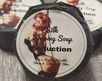 Shaving Soap - Seduction, Wet Shave, Cold Process Soap, Shave Soap Bar, Raw Silk