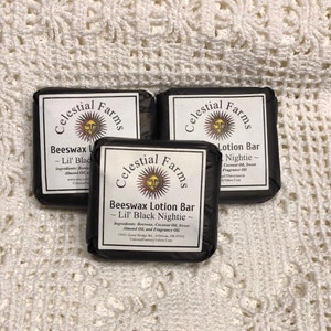 Natural Bees Wax Lotion Bar - Lil Black Nightie - Beeswax Moisturizer