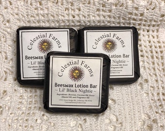 Natural Bees Wax Lotion Bar - Lil Black Nightie - Beeswax Moisturizer