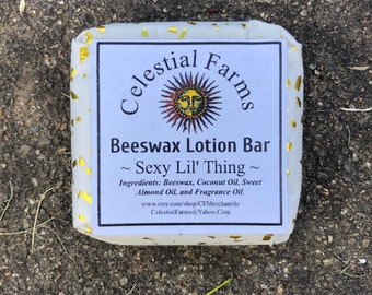 Natural Bees Wax Lotion Bar - Sexy Little Thing - Beeswax Moisturizer,  Solid Lotion