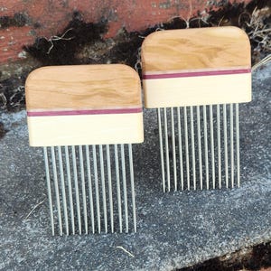 Wool combs - Single Row - Cherry and Maple