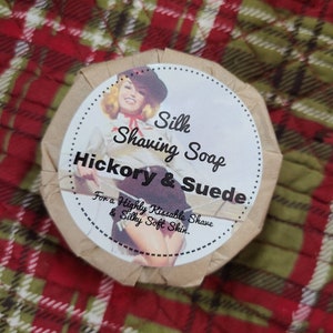Raw Silk Shaving Soap - Hickory and Suede