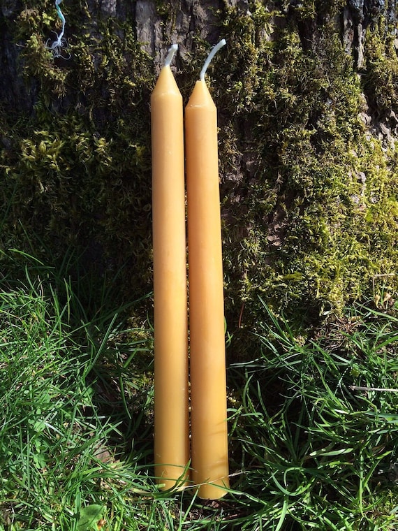 Reines Bienenwachs-Kerzenpaar - 10 Zoll