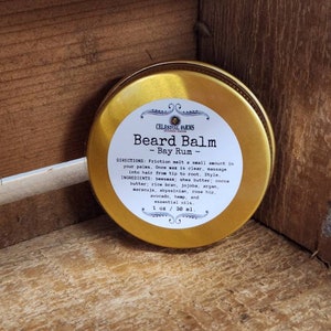 Beeswax Beard Balm - Natural, Bees Wax - Bay Rum