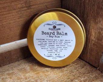 Beeswax Beard Balm - Natural, Bees Wax - Bay Rum