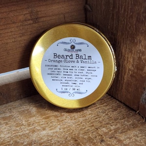 Beeswax Beard Balm - Natural, Bees Wax - Orange Clove & Vanilla