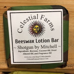 Natural Bees Wax Lotion Bar - Shotgun by Mitchell - Beeswax Moisturizer