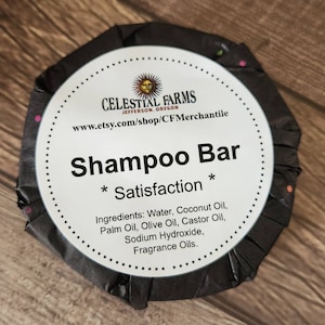 Handmade Shampoo Bar - Satisfaction, Cold Process,  Body Bar, Plastic Free, Camping Soap, Solid Shampoo