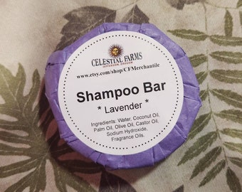 Shampoing en barre fait main - Lavande, Traitement à froid, Barre pour le corps, Sans plastique, Savon de camping, Shampoing solide, Respectueux de l'environnement
