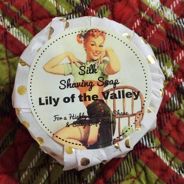 Shaving Soap - Lily of the Valley, Wet Shave, Cold Process Soap, Shave Soap Bar, Raw Silk