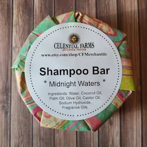 Handmade Shampoo Body Wash Bar - Midnight Waters, Cold Process,  Body Bar, Plastic Free, Camping Soap, Solid Shampoo