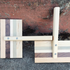 Wool / Cotton Hand Carders Combs - Poplar  - Carding Combs Fleece Carder Wool Comb, 72 TPI,  Black Walnut and Blue Stain Pine
