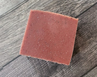 Handmade Tallow Soap -  Spiced Cranberry - Cold Process Soap Bar, Natural Homemade Soap,  Jojoba Beads