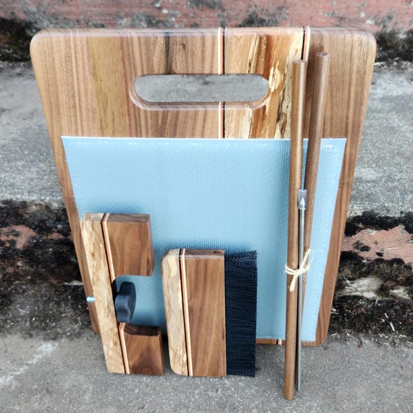Blending Board, Fiber, Wool, Carding Tools, Rolag Dowels, blending brush, carding cloth, doffer, Madrone, 72 TPI *DISCOUNTED*