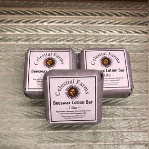 Natural Bees Wax Lotion Bar - Lilac - Beeswax Moisturizer