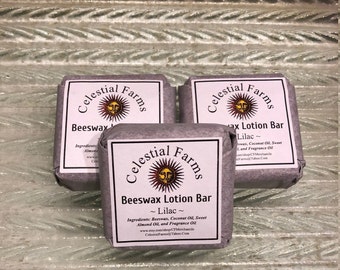Natural Bees Wax Lotion Bar - Lilac - Beeswax Moisturizer